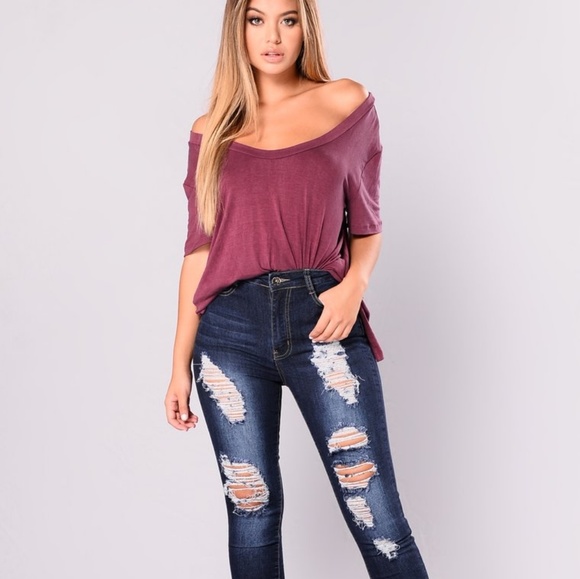 Fashion Nova Denim - Fashion distressed dark Denim jeans